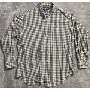 Ralph Lauren Blake Plaid Button-Down Mens‎ Shirt Size Large Long Sleeve Cotton